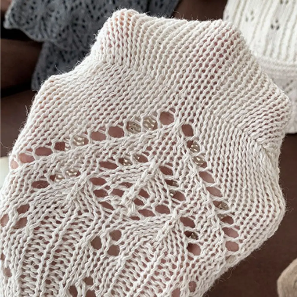 

Новые вязаные полые носки до середины икры, дышащие уличные длинные носки в стиле Харадзюку, повседневные теплые носки средней длины для женщин и девочек