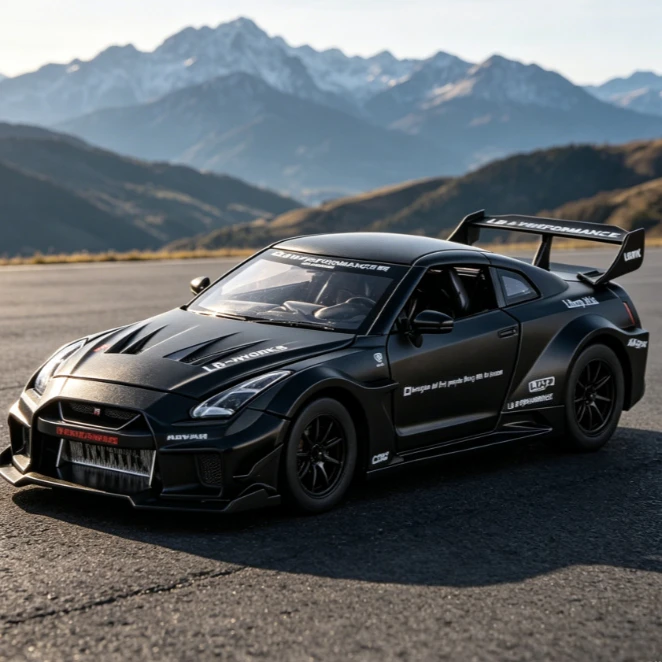 OK 1:24 Simulation Alloy Sports Car Model Sound and Light Pull Back Toy Racing Ornament Diecast Alloy Car Model Collectible Gift