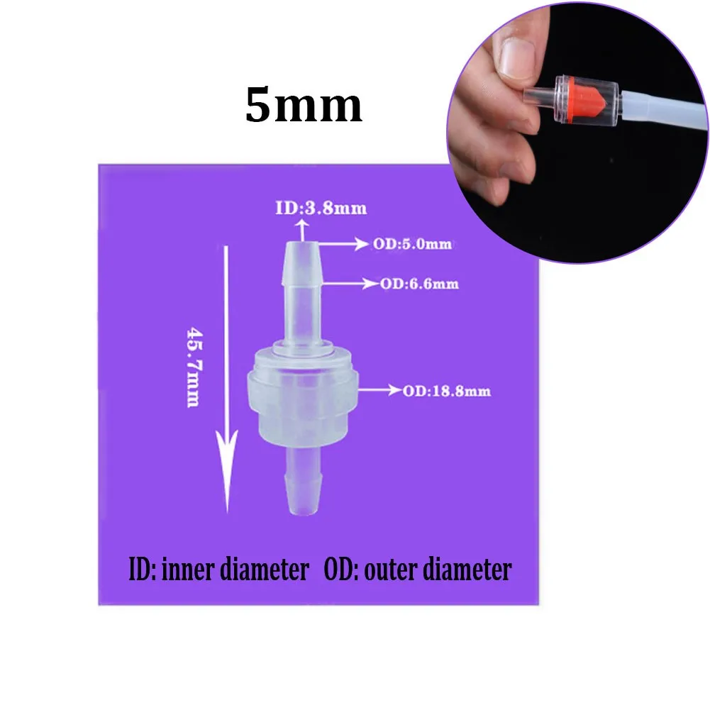 Пластиковый обратный клапан 3-12 мм, белый обратный клапан для воды, бензина, дизельного топлива, масел и других жидкостей