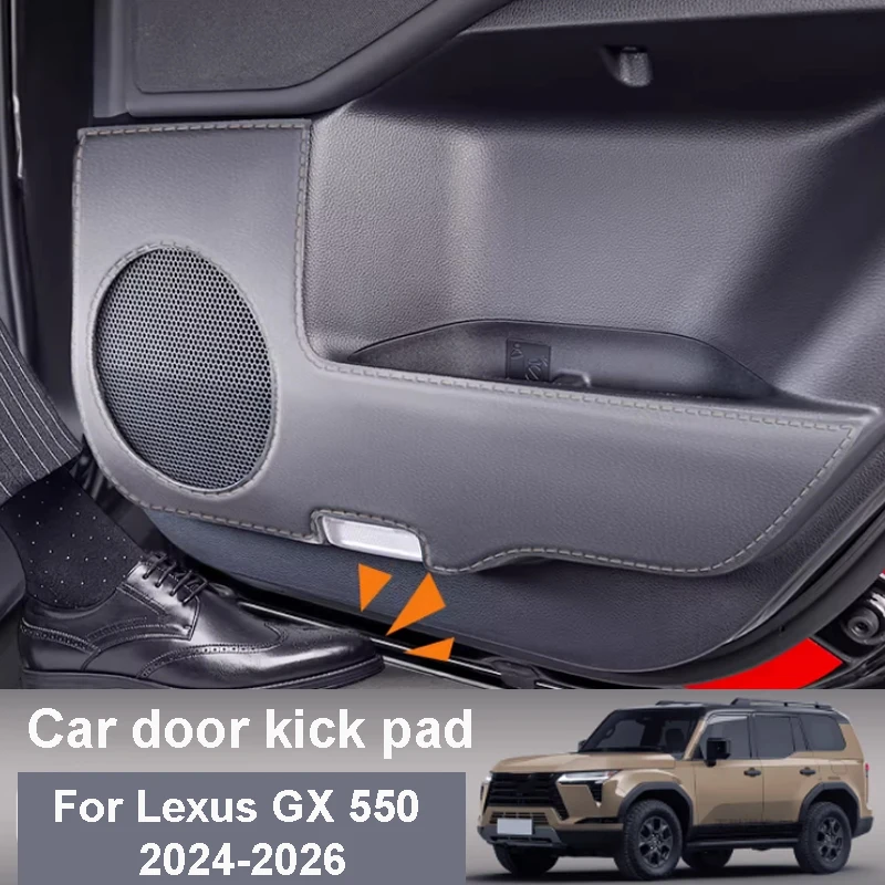 

For Lexus GX 550 2024-2026 Car Door Leather Anti Kick Pad Protective Pad Interior Accessories Thick Sponge Anti Scratch