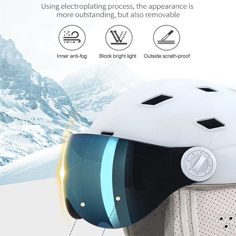 MOON-Professional Ski Helmet for Adult and Youth, Universal for Skateboard, Snowboard, Snow Equipment, Warm, Winter