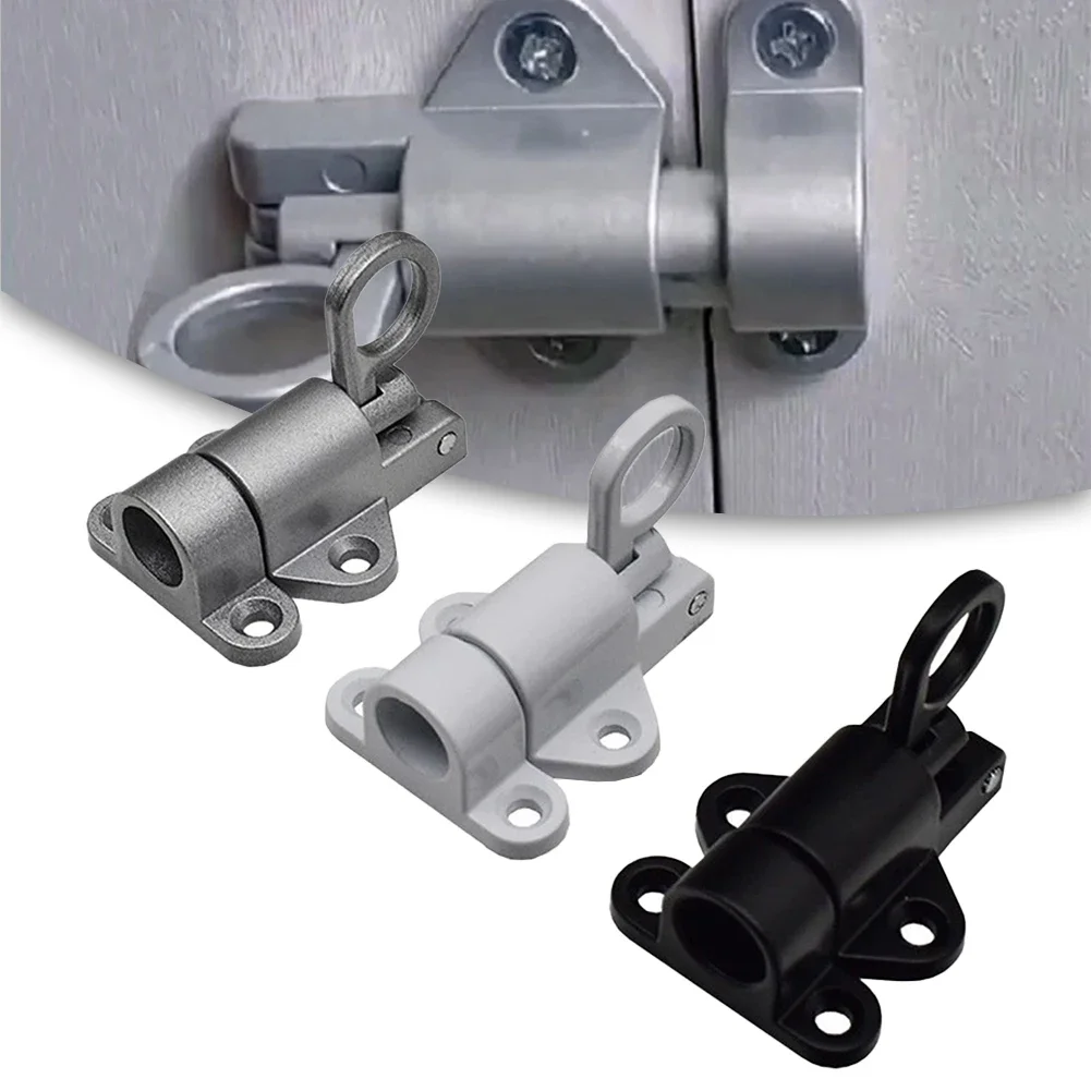 Spring Door Bolt Aluminum Alloy Latch Window Gate Security Pull Ring Spring Bounce Door Bolt Automatic Latch Lock Hardware