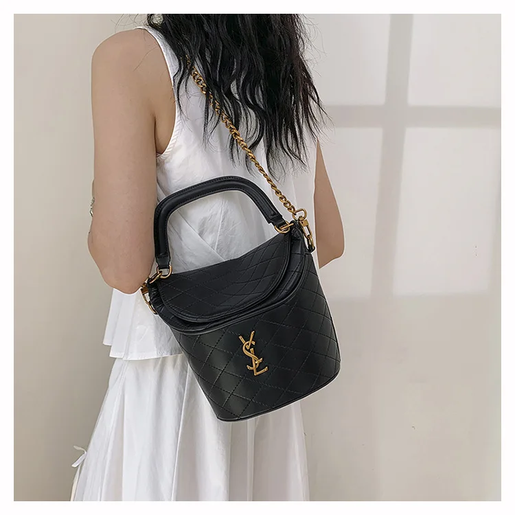 حقيبة مبطنة بحزام على شكل سلسلة - محفظة أنيقة للنساء، حقيبة كروس متعددة الاستخدامات، حقيبة كتف ومقبض علوي #6