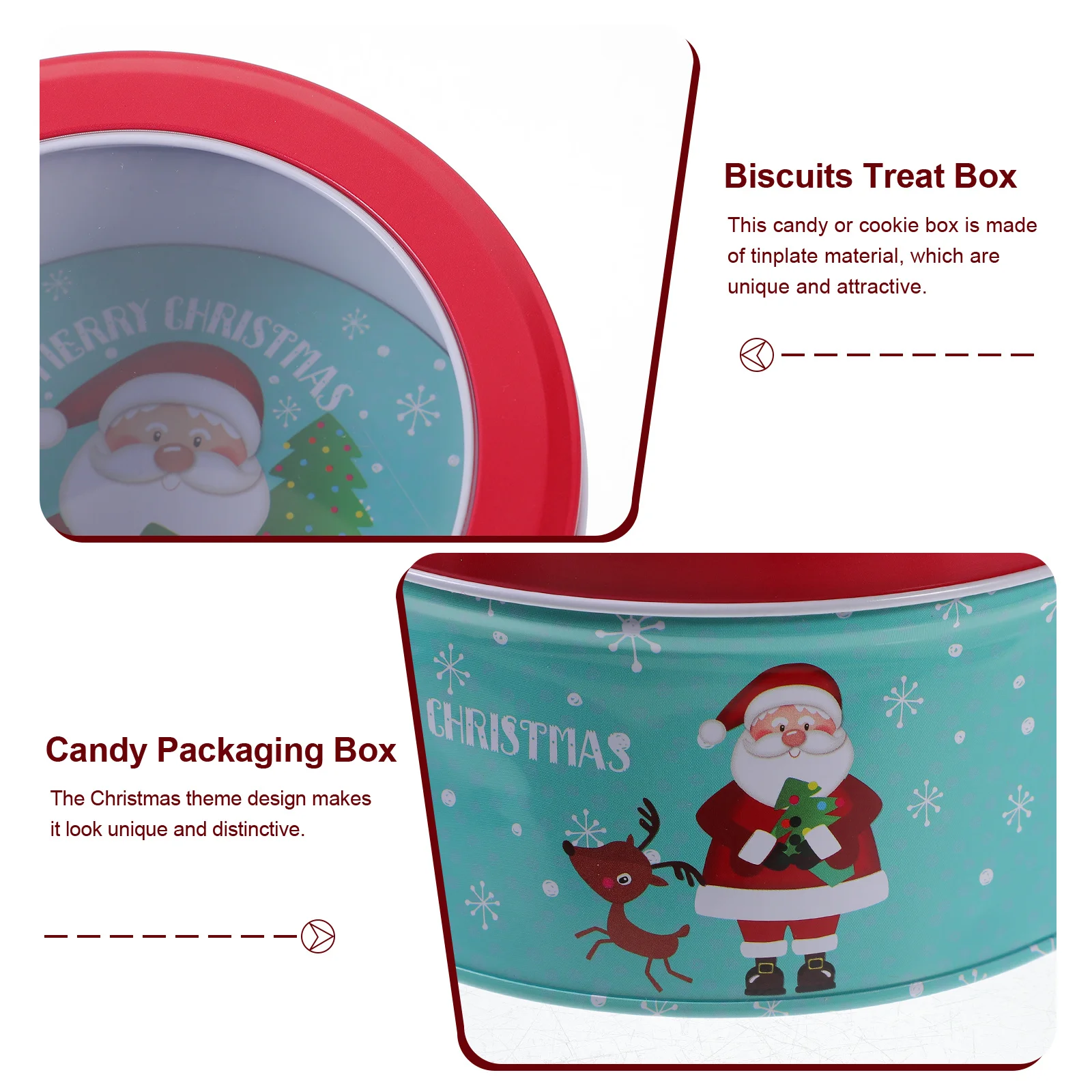 

Tinplate Cookie Tin Box Christmas Candy Packaging Biscuits Treat Box Xmas Favor Case Sturdy Storage Christmas Cookie Tin