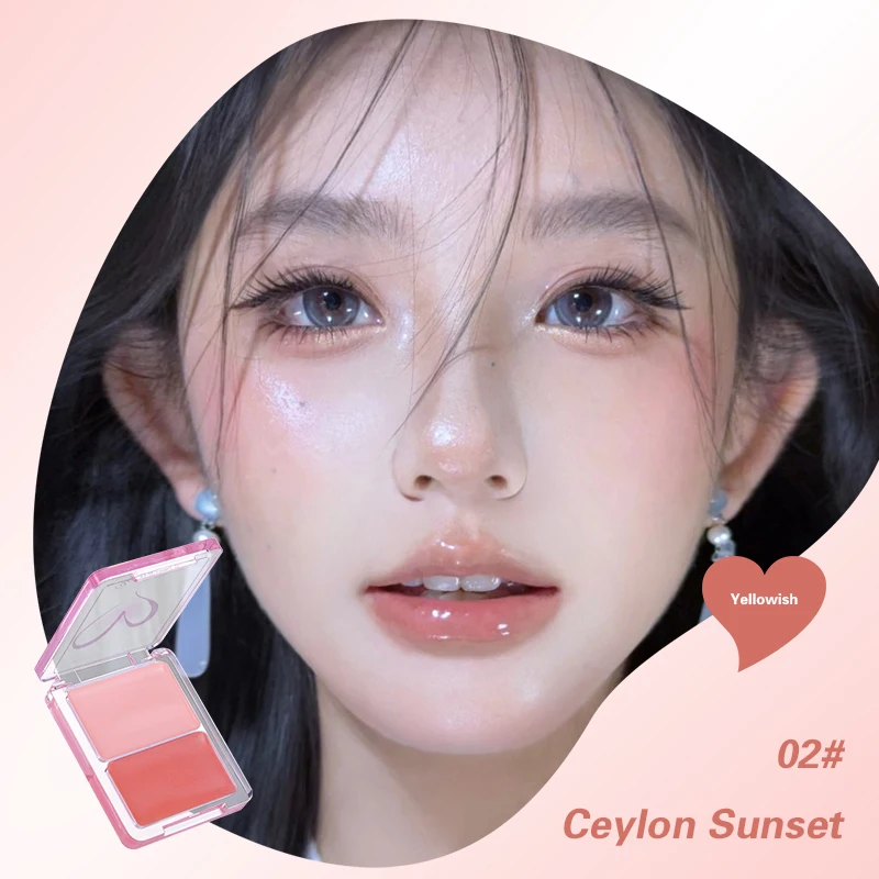 Water Shining Cheek Blush Highlighter Cream High Gloss Glitter Rouge Natural Brighten Face Contouring Blush Highlighter Makeup