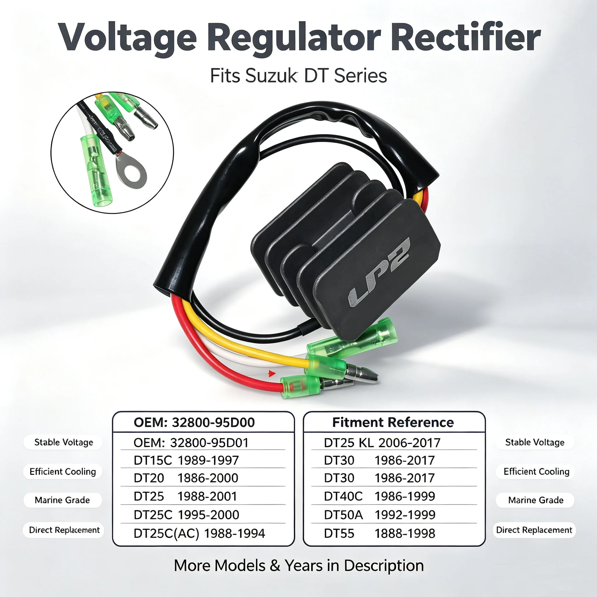 For Suzuki DF9.9 DF15 J4VJ DT6 DT8 S/L DT9.9C DT15C DT200 DT 22532800-95D00 32800-95D02 Motorcycle Voltage Regulator Rectifier