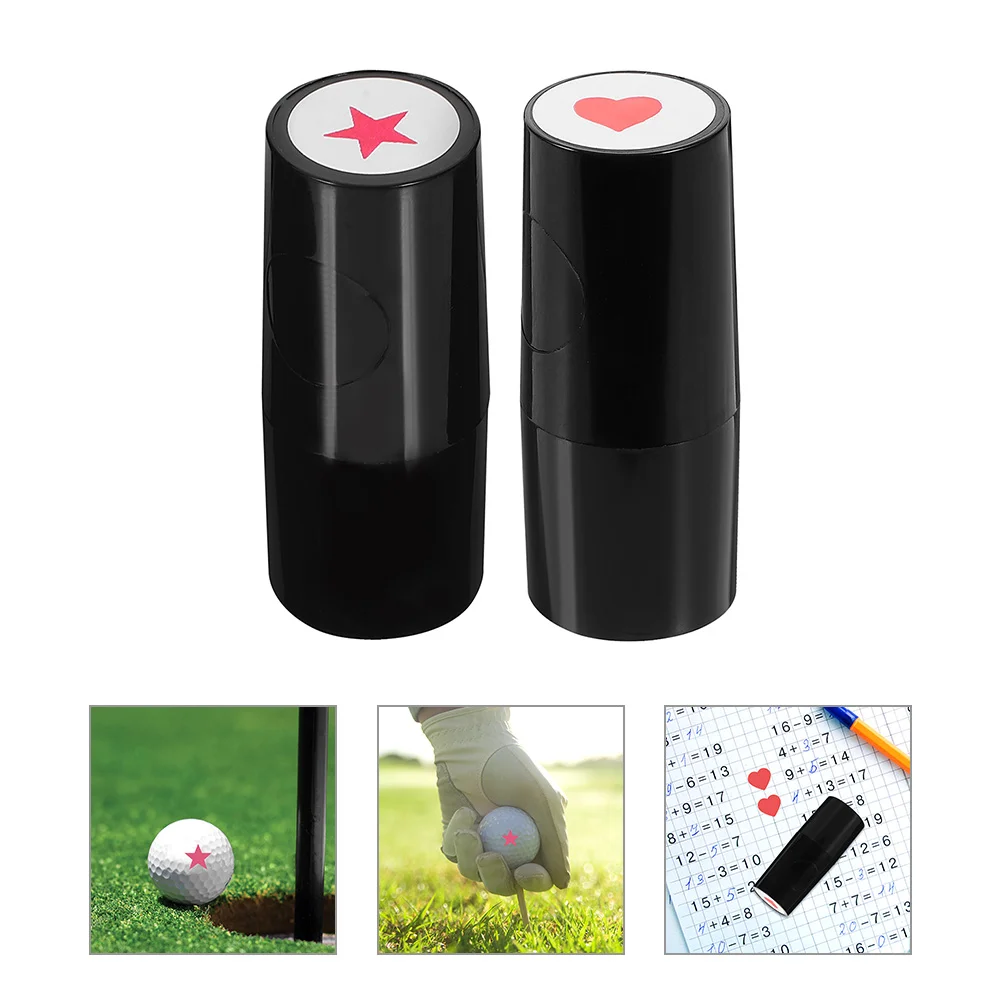 2 Pcs Seal Golf Ball Mark Stamp Useful Stamper Multifunction Multipurpose Marker Portable Black