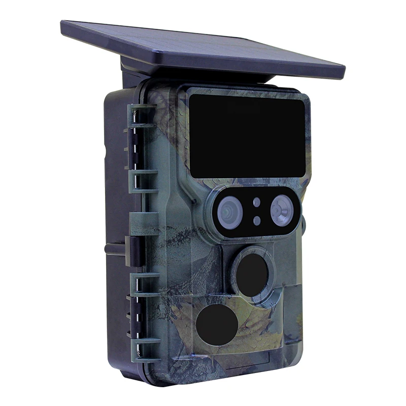 60MP 4K 1080p Dual Lens WiFi Waterproof Trail Camera Solar Panel Charger Thermal Hunting Surveillance Scouting CMOS