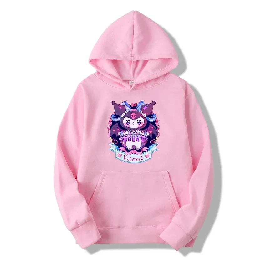 Disney Graphic Printed Male Sweatshirts Cute Sanrio Kuromi Classic Fashion Anime Comfortable Men Hoodies Trendy Autumn Winter