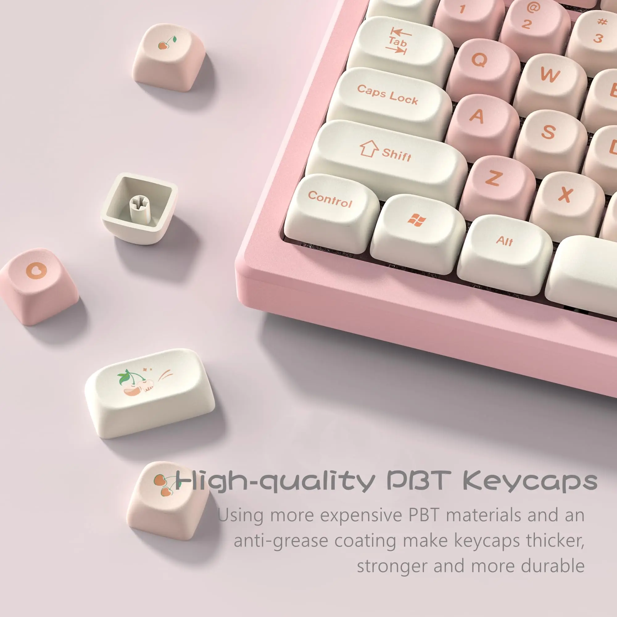 Imagem -04 - Mulher-dye-sub Moa Keycaps Grupo 143 Chaves Cherry Pink Custom Key Caps 61 64 68 84 87 100 104 108 Cherry mx Teclado Mecânico