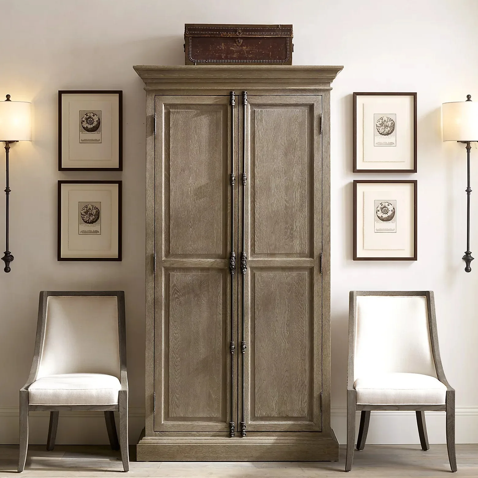 Holzschrank-Möbel Massivholz Schlafzimmer Heimkleiderschrank Eichen-Bücherregal