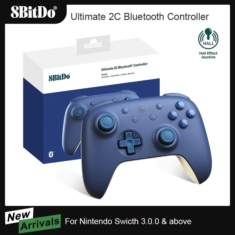 

8Bitdo Ultimate 2C Bluetooth Controller (Hall Effect Joystick Update) - for Switch, with Remappable L4/R4 Bumpers, 6-axis Motion