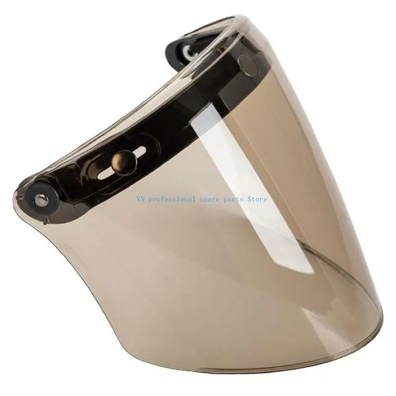 41XA Retro Open Face Helmet Visor 3-snap Design for Scratch Resistant UV Protected
