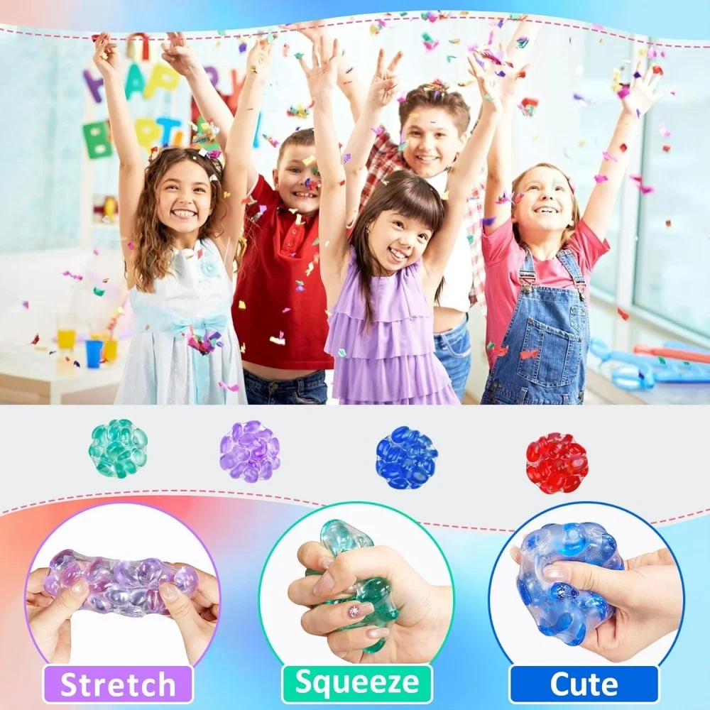 바삭한 스트레스 볼 젬 스퀴시 장난감 다채로운 스트레스 해소 장난감 어린이 성인 자폐증 과잉행동 장난감 생일 선물