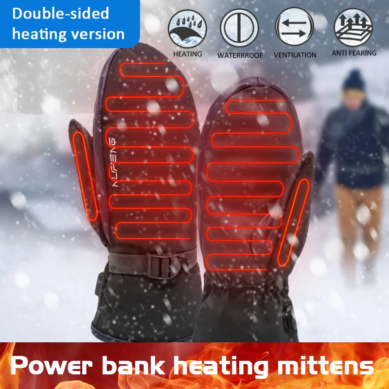 Waterproof 3 Gear Temperature For Winter Climbing Hiking Cycling Warm Heated Gloves USB Charging Electric Heated Gloves