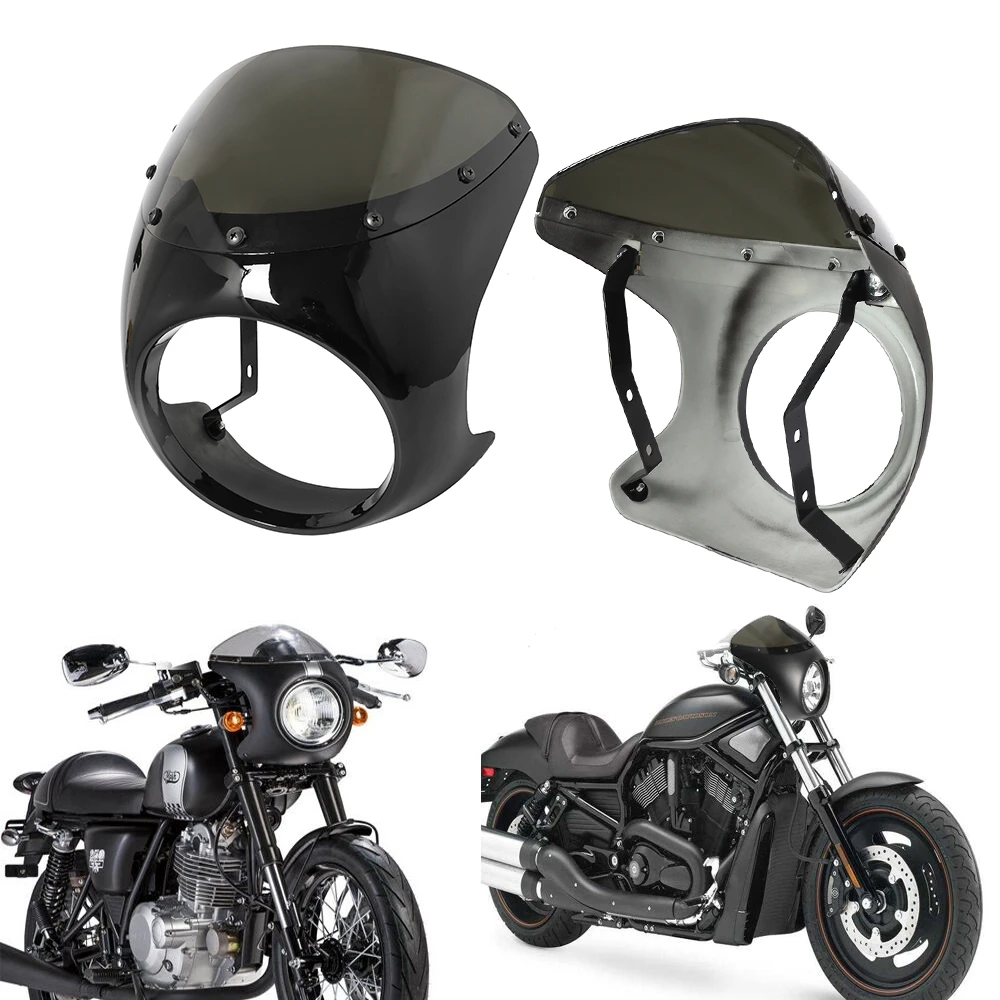 

7 Inch Headlight Shade Fairing Motorcycle Front Headlight Cover Retro Waterproof Anti-fall Fairing Modification Accessories