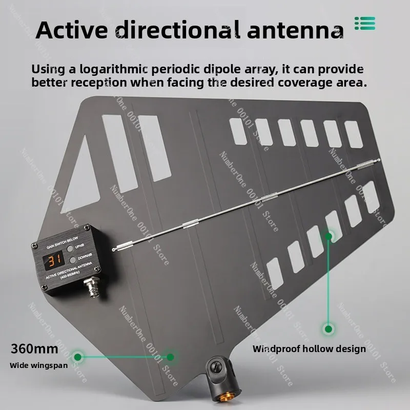 1800m Directional Wireless Microphone Antenna Amplifier Professional Mic Signal Booster For School Stage Performance