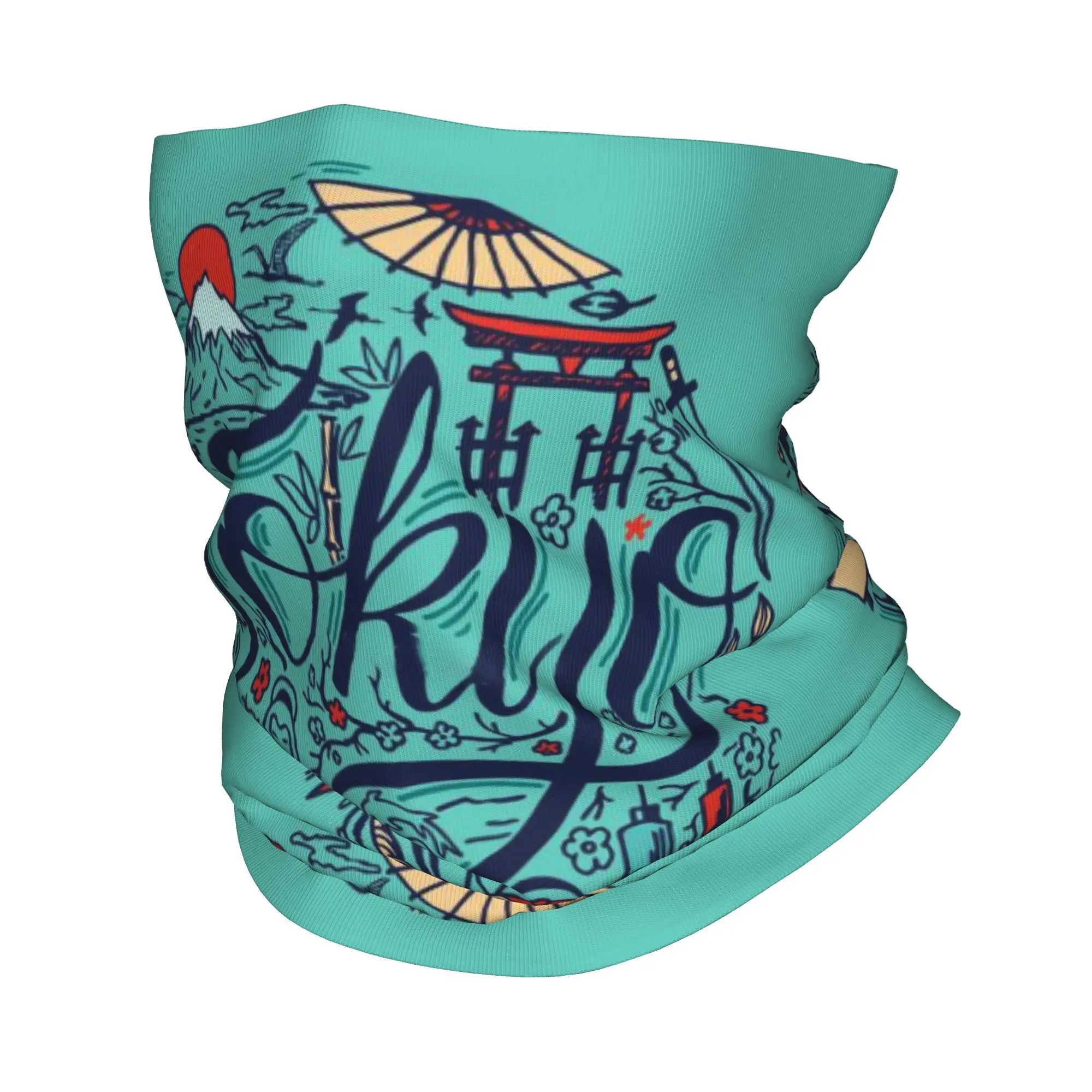 Custom Japanese Tokyo Bandana Winter Neck Warmer Women Windproof Wrap Face Scarf for Hiking  Gaiter Headband