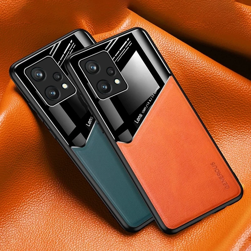 Leather Car Magnetic Holder Phone Covers For Realme 9 Pro Plus Pro+ 5G 9i TPU Soft Frame Shockproof Coque Realme9Pro+ Case