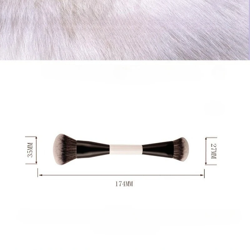F4 Dual-Ended Makeup Brush For Foundation Face Powder Blush Contour - Double-Ended Cosmetic Tool For Beauty Health