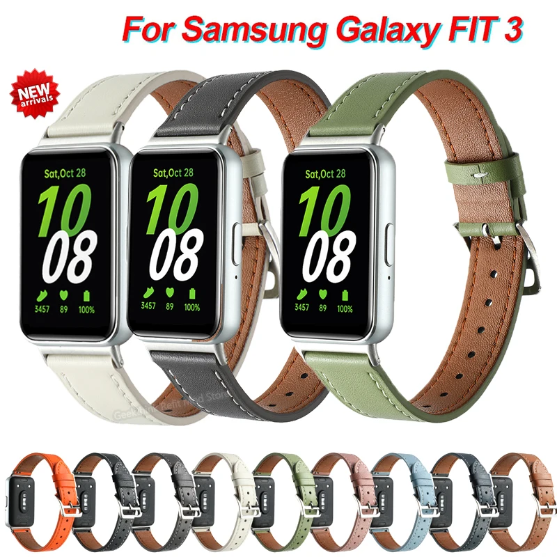 Тонкий кожаный ремешок для Samsung Galaxy fit 3 Band, быстросъемный элегантный браслет для Galaxy fit 3 correa