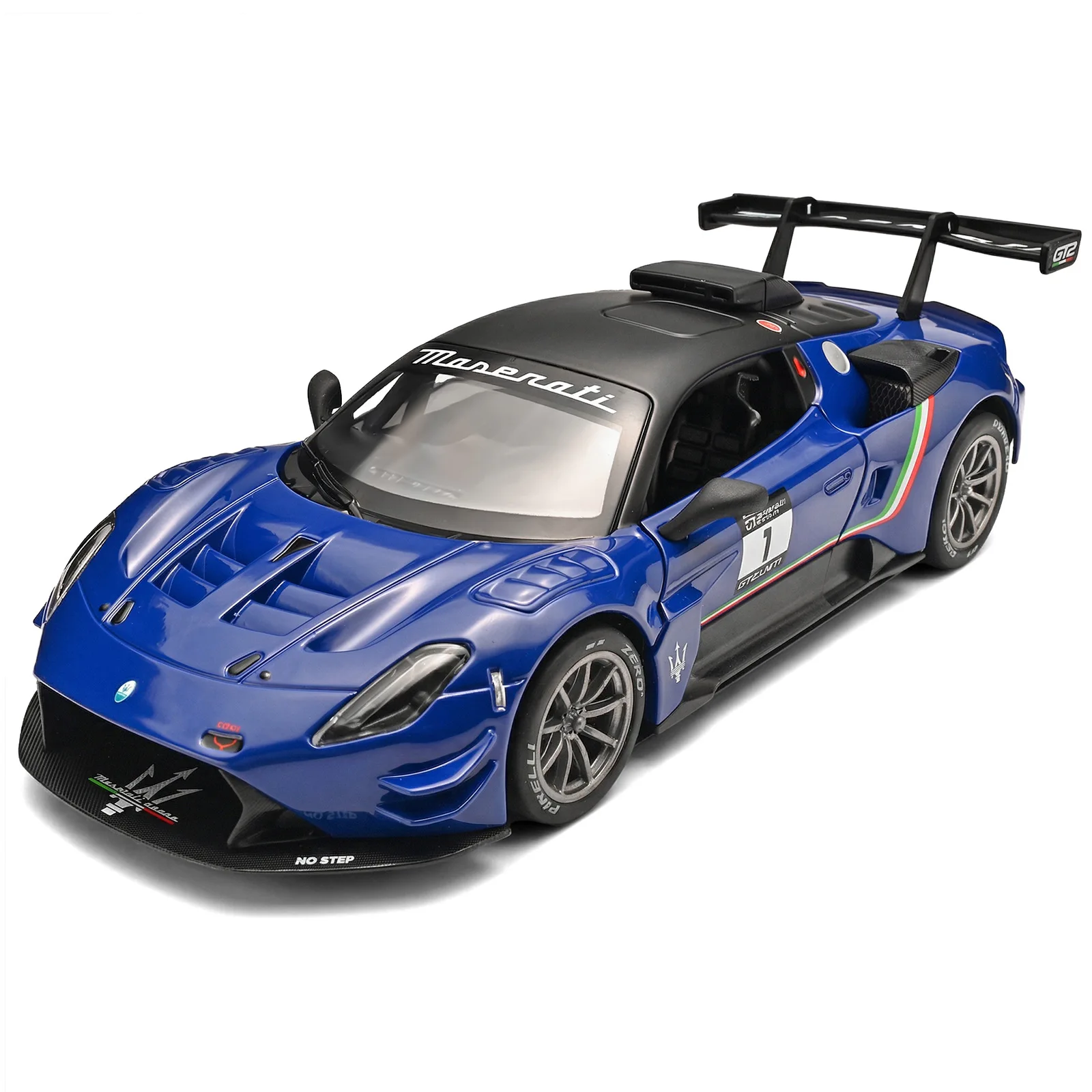 1: 24 Maserati GT2 lega suono e luce modello di auto sportiva simulazione inerzia ragazzo giocattolo regalo per bambini collezione avanzata