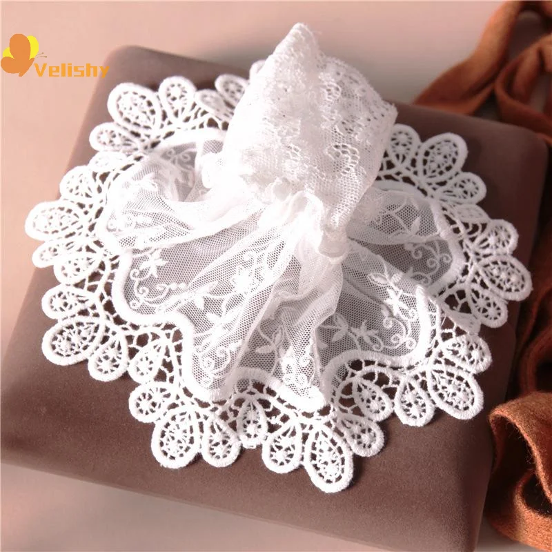 Female Girls Sweater Decorated Fake Sleeves Hollow Out Crochet Floral Lace Horn Cuffs Embroidery Flounces Elastic