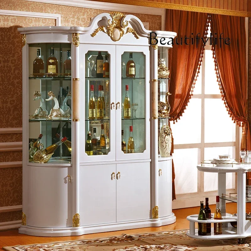 

vV French side wine cabinet, living room wall decoration display cabinet, European glass wine cabinet