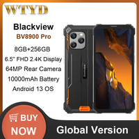 Blackview BV8900 Pro Rugged Phone 8GB+256GB 6.5'' FHD 2.4K Display 64MP 10000mAh Android 13 MediaTek Helio P90 4G NFC Smartphone