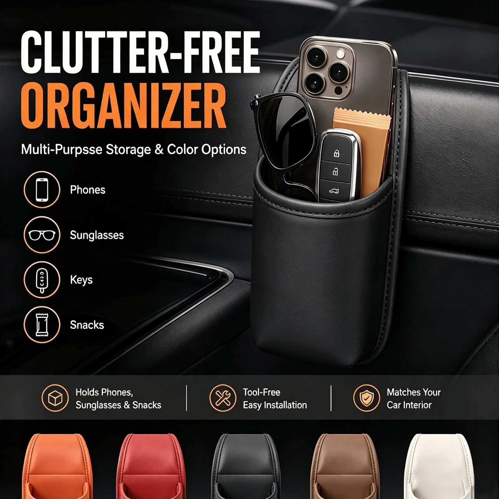 2/1 Piece with Random Color Packaging, Car Door Storage Box, Car Storage Bag, Cup Holder, Suitable for Car Windows, Wide-Mouth Cup Holder, Can Hold Drinks and Mobile Phones