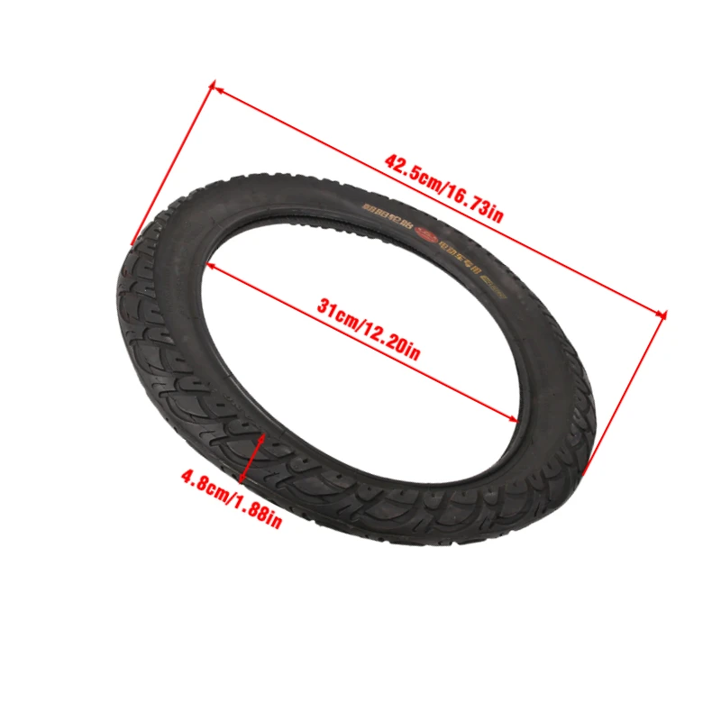 Enhanced Performance 16x2.50 Tire Set - Durable 16 Inch Outer Tire and Reinforced Inner Tube for E-Bikes