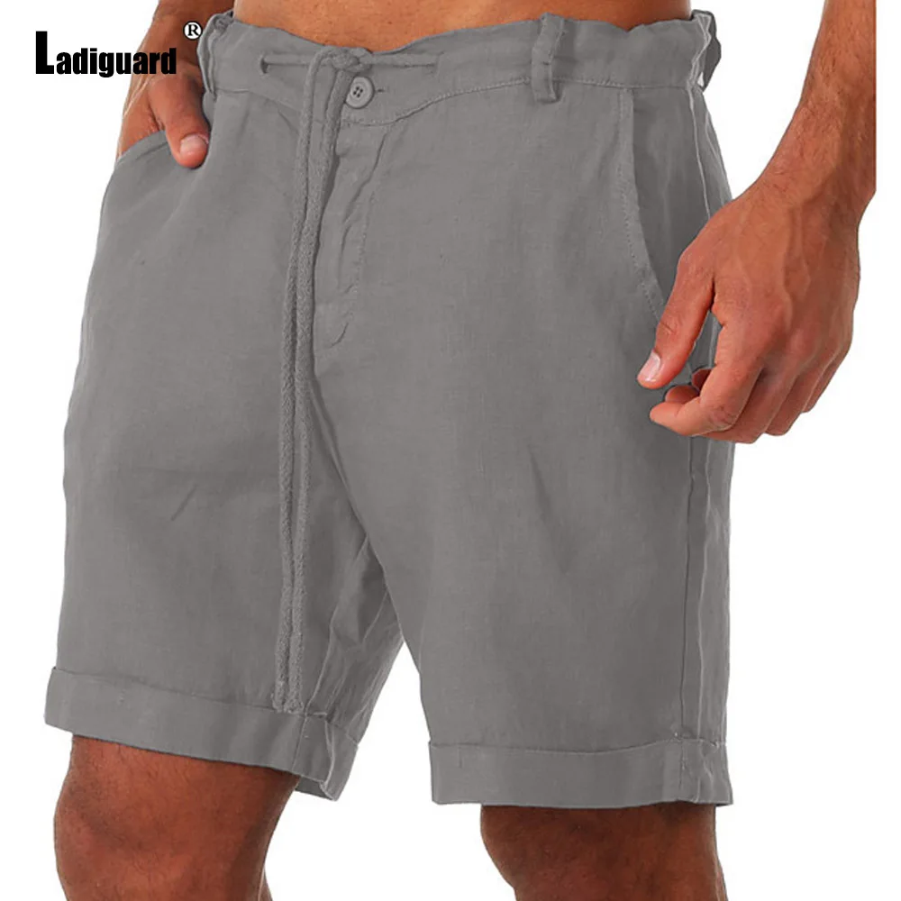 Men Casual Beach Shorts White Thin Short Bottoms 2024 European Style Fashion Simple Basic Shorts Men's Drawstring Hotpants New