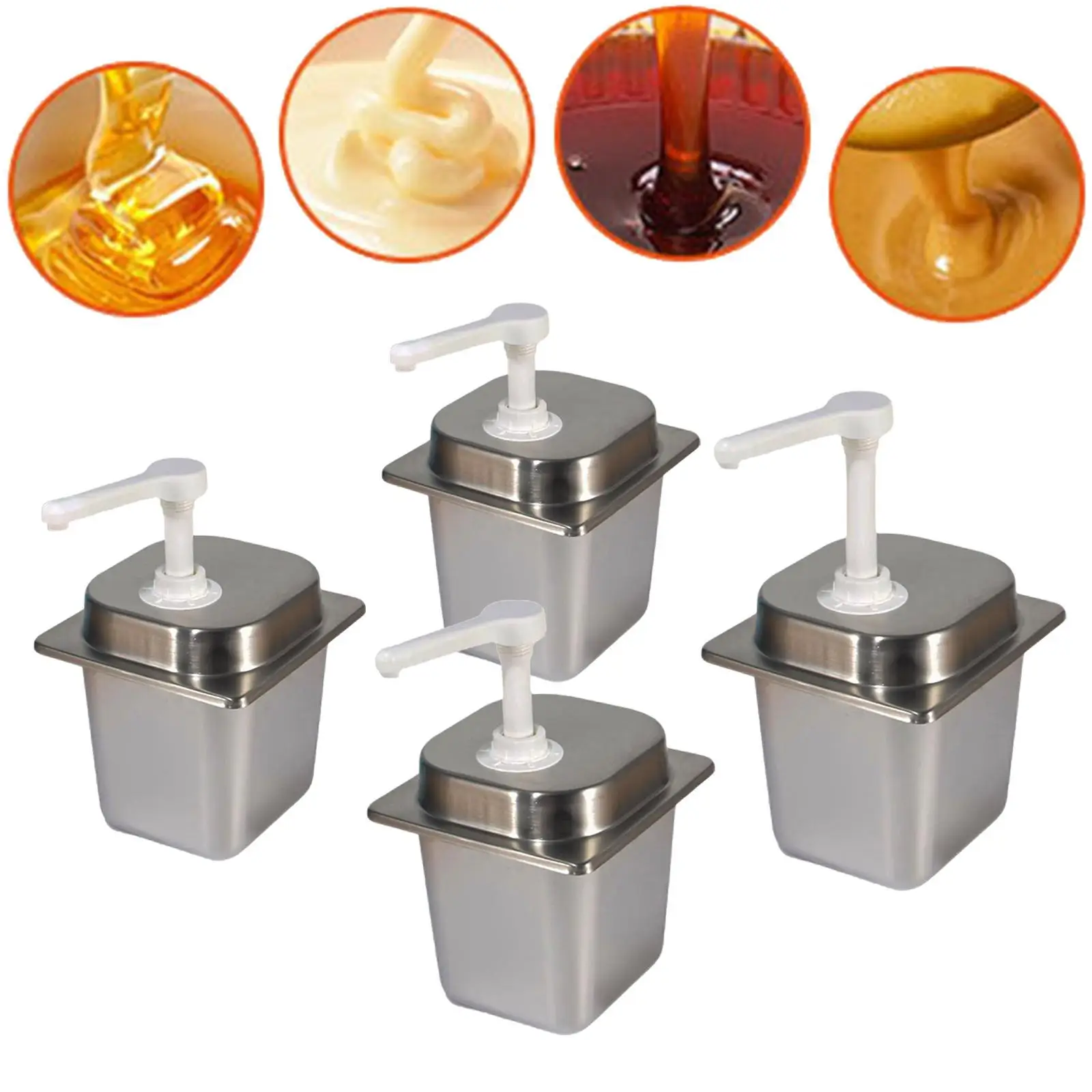 

Condiment Pump Station 2.3L Coffee Syrup Dispenser for Home Kitchen Bar