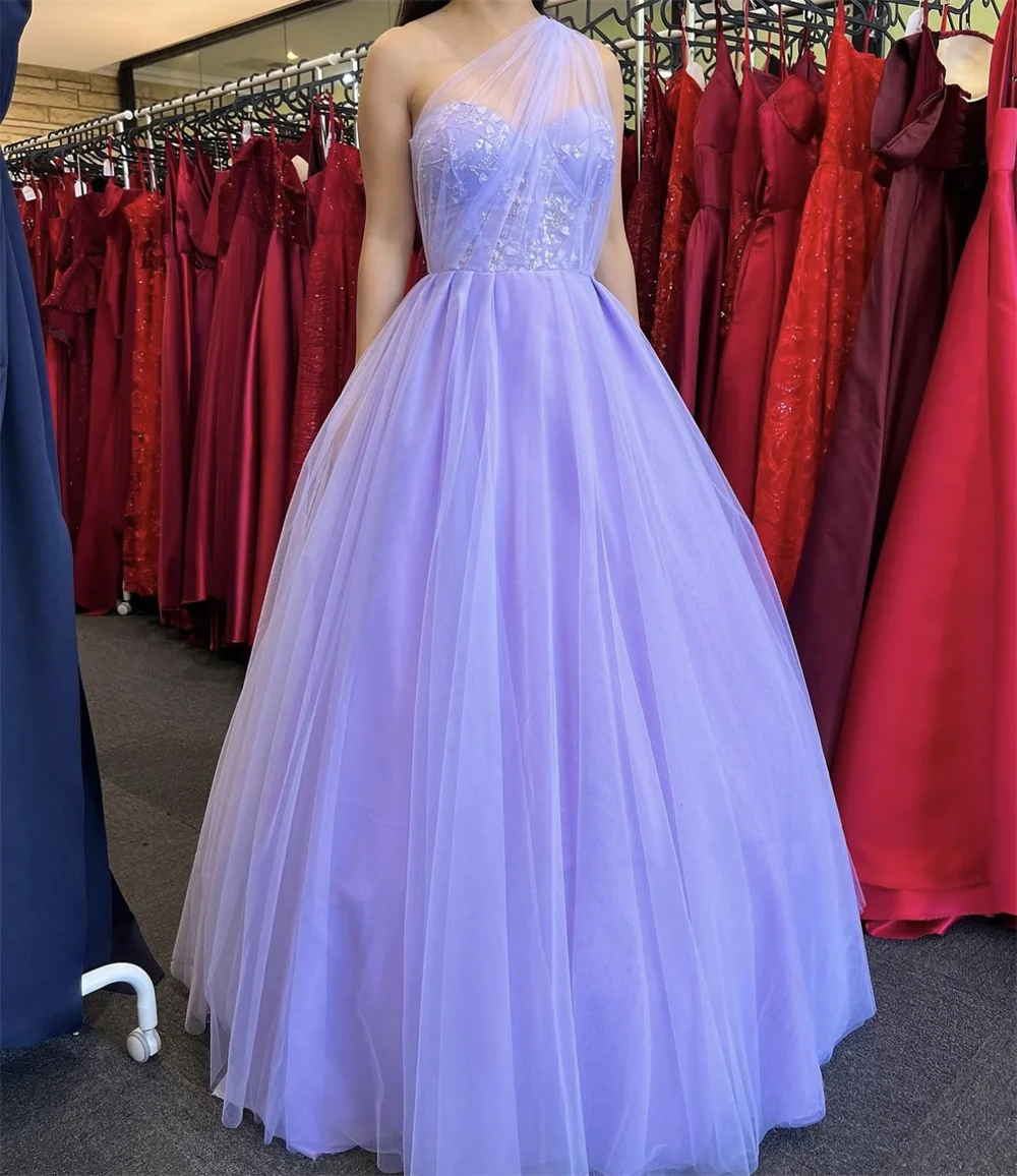 Jessica Lavender Purple Prom Dresses Glitter Beaded Bride Wedding Dress A-shaped Evening Dresses Party Dress 2024Robes De Soirée