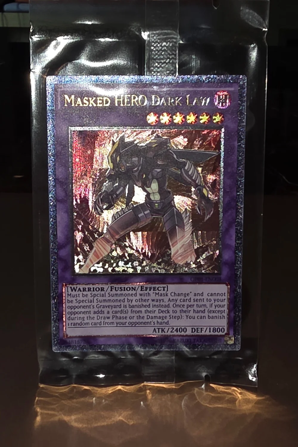Yu‑Gi‑Oh! DIY Custom Masked HERO Dark Law Secret Rare Card, PSA‑Style Graded Slab Optional, Support Picture Customization diy