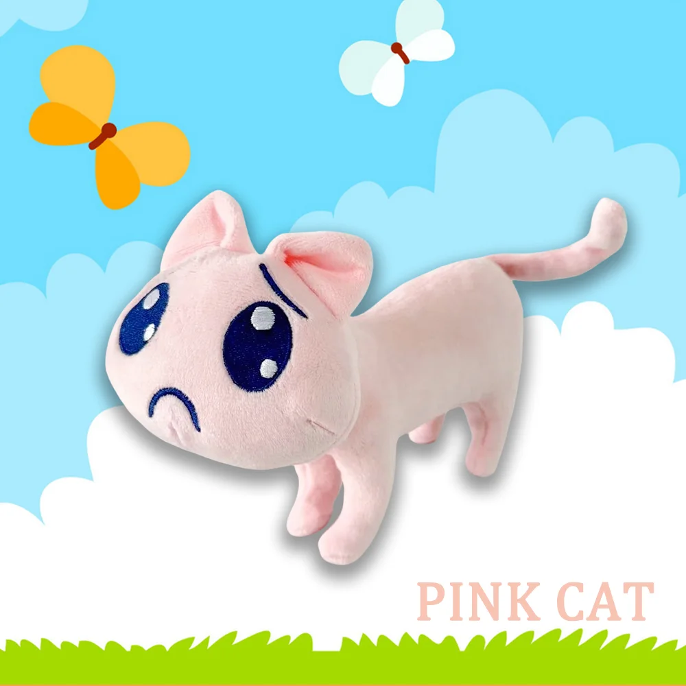 

Новый мультяшный розовый грустный кот, плюшевые игрушки Kawaii Mini Unhappy Cat Animals, плюшевая кукла, милый кот с большими глазами, мягкая кукла, плюшевый подарок для вечеринки
