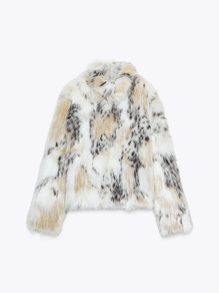 

Faionable Artificial Fur Effect Jaet 2025 Autumn New Arrival Versatile Sweet Sle Ladies ort Outerwear