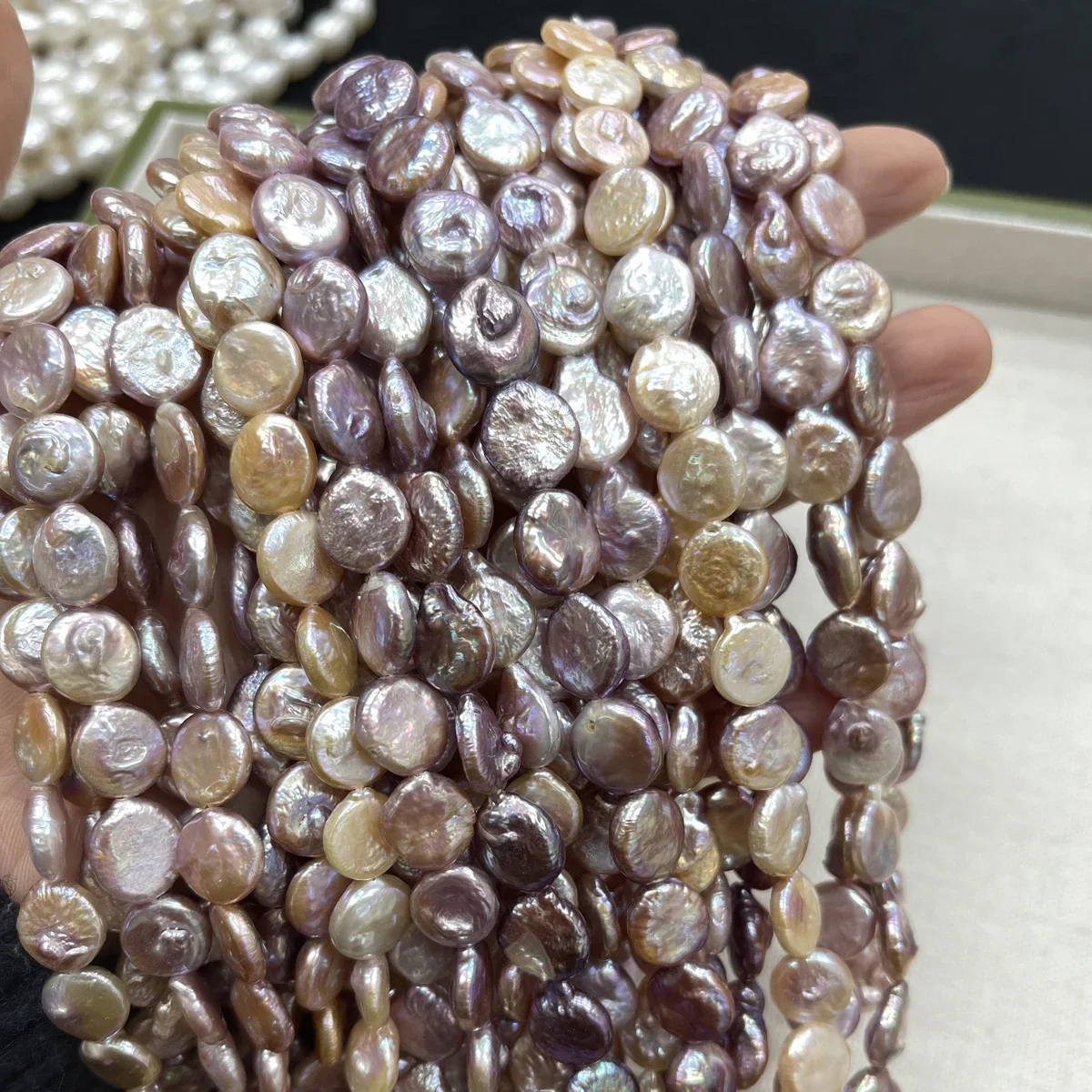 

Button Pearls Natural Freshwater 10-11mm Baroque Loose Spacer Bead for Jewelry Making Supplies DIY Necklace Bracelet Accessories