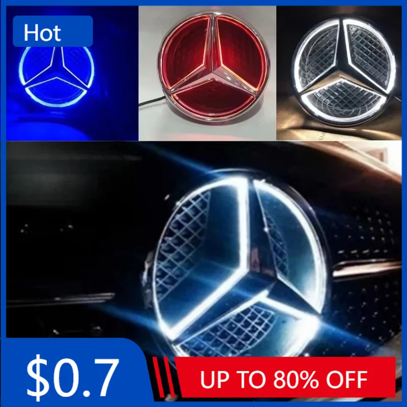 

Автомобильная наклейка Mercedes-Benz W213 E-Class, передняя решетка, светодиодная подсветка, эмблема звезды - белые/синие/красные огни (2016-2020), украшение a