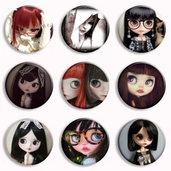 Music Blythe Doll Gothic Dark Style Soft Button Pin Y2k Retro Bjd Dolls Aesthetic Brooch Badge Bag Decor Friends Gifts