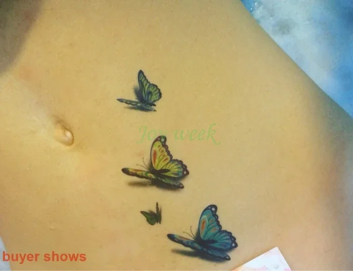 Temporary Tattoo Sticker 3D butterfly tattoo girl small size tatto stickers flash tatoo fake tattoos Waterproof  Body Art