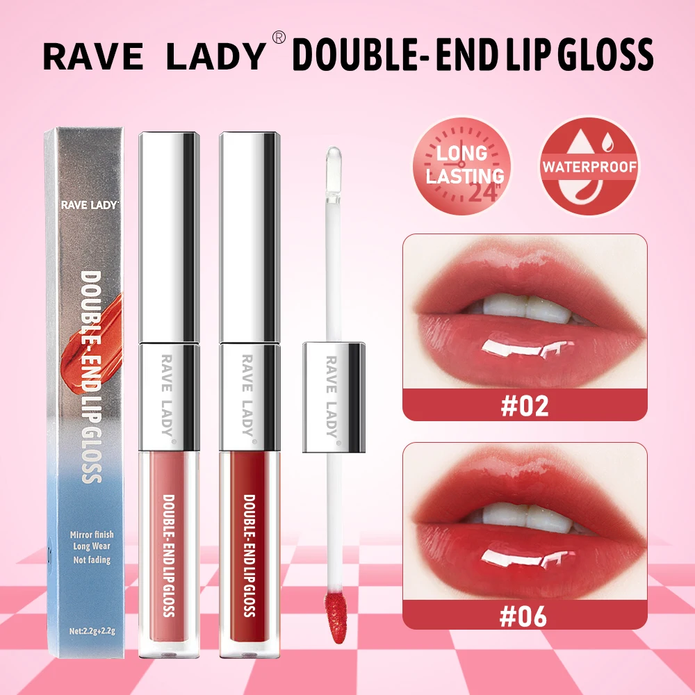 Dubbele kop matte vloeibare lippenstift Waterdichte langdurige make-up Lippenbalsem Verminder fijne lijntjes Lipgloss Cosmetica