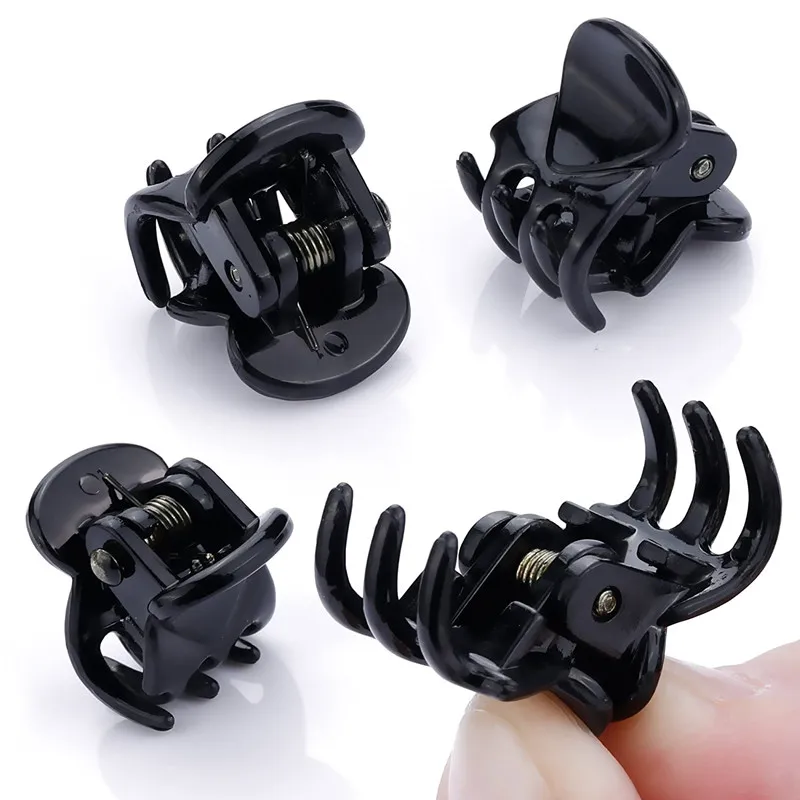 10pcs/set Small Hair Claw Clips for Women Girls Black Brown Transparent Plastic Mini Claws Hairclip Clamp Kid Hair Accessories