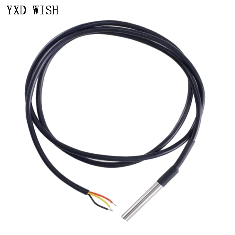 10 Stück DS18B20 Temperaturfühler Temperatursensor 1M 2M 3M 5M DS1820 Edelstahl Paket Wasserdicht 18B20 100cm/200cm/300cm – Detail 2