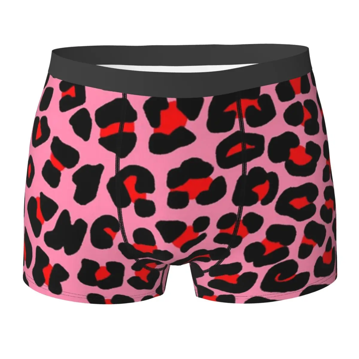 

Трусы-боксеры, шорты, красные трусы с леопардовым принтом, розовые трусы, мужское дышащее нижнее белье для мужчин, подарок бойфренду