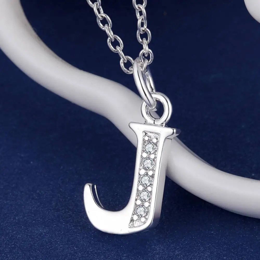 925 Sterling Silber 26 Buchstaben Halskette Anhänger für Damen Hochzeit Verlobung Schmuck Mode Klassiker Geschenk Party Hohe Qualität – Detail 9