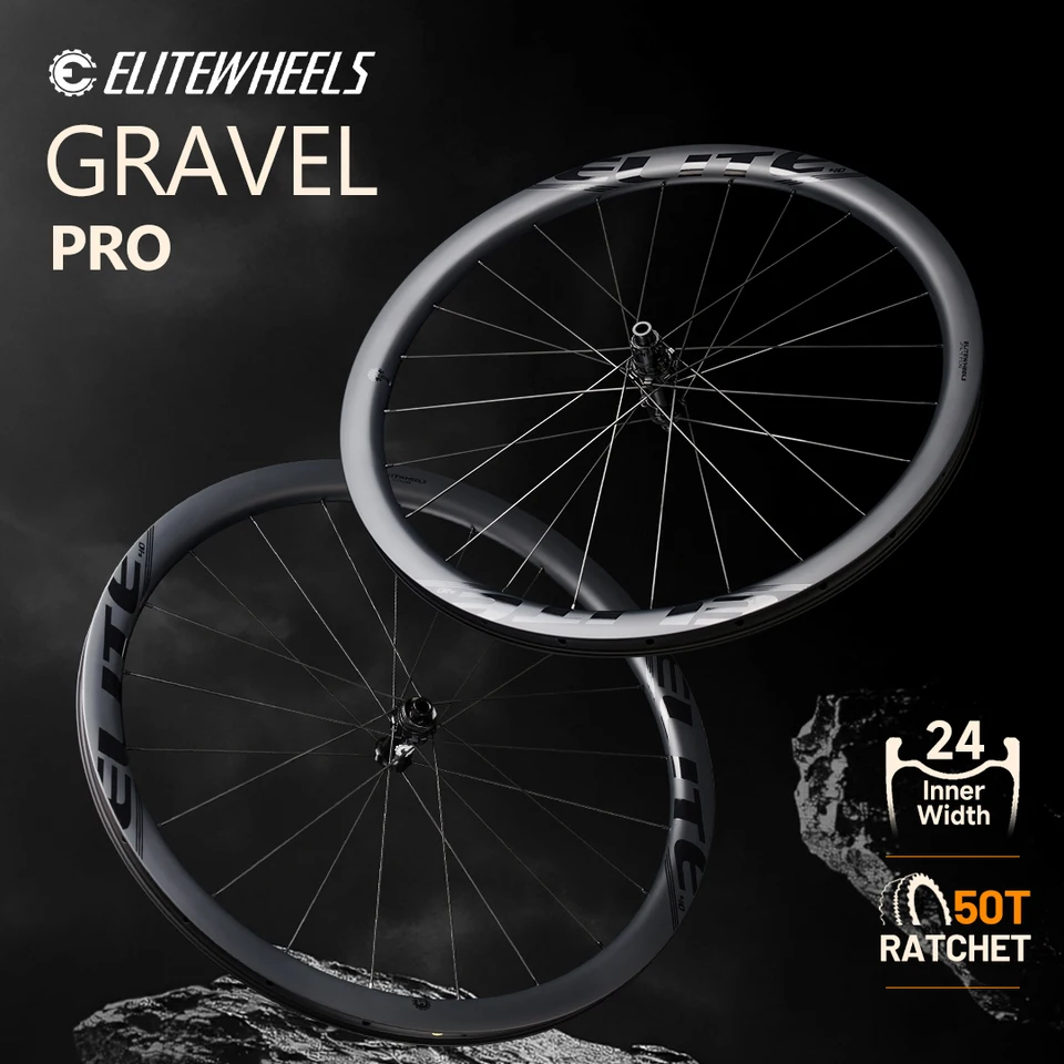 ELITEWHEELS PRO GRAVEL 700C カーボンホイールセット 35mm 内幅24mm シマノHG 特別割引