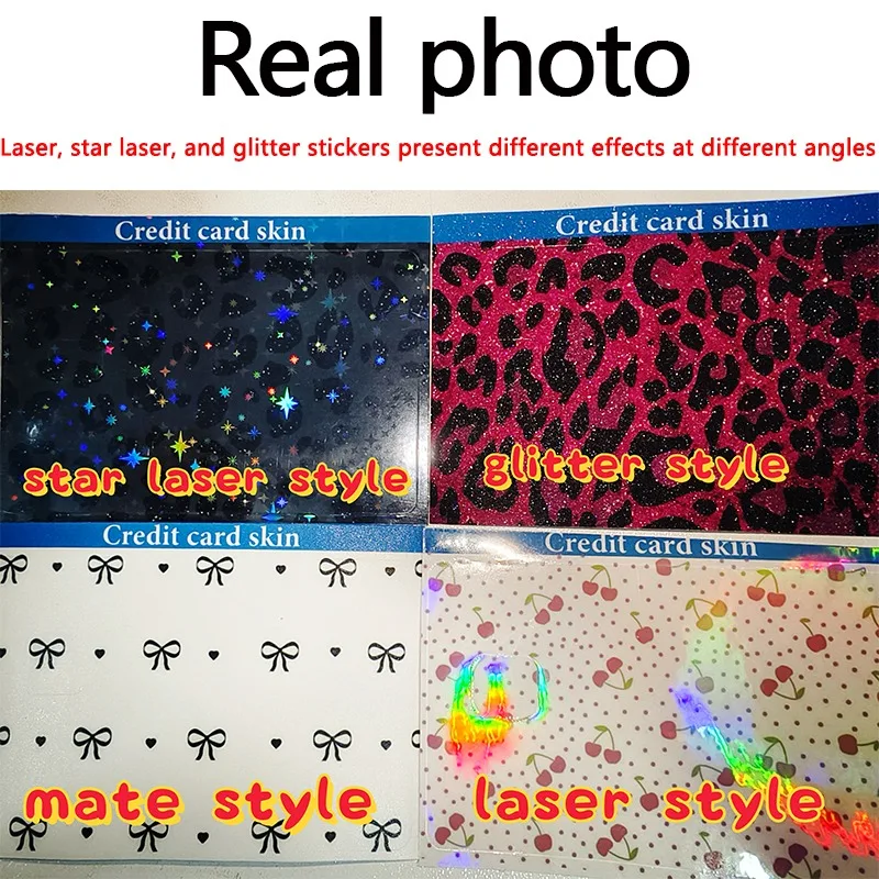 Stiker Kulit Kartu Kredit Anime Snoopy Love Kartu Akses Debit Bank Kawaii Kartun Laser Bintang Berkilau Film Anti Gores