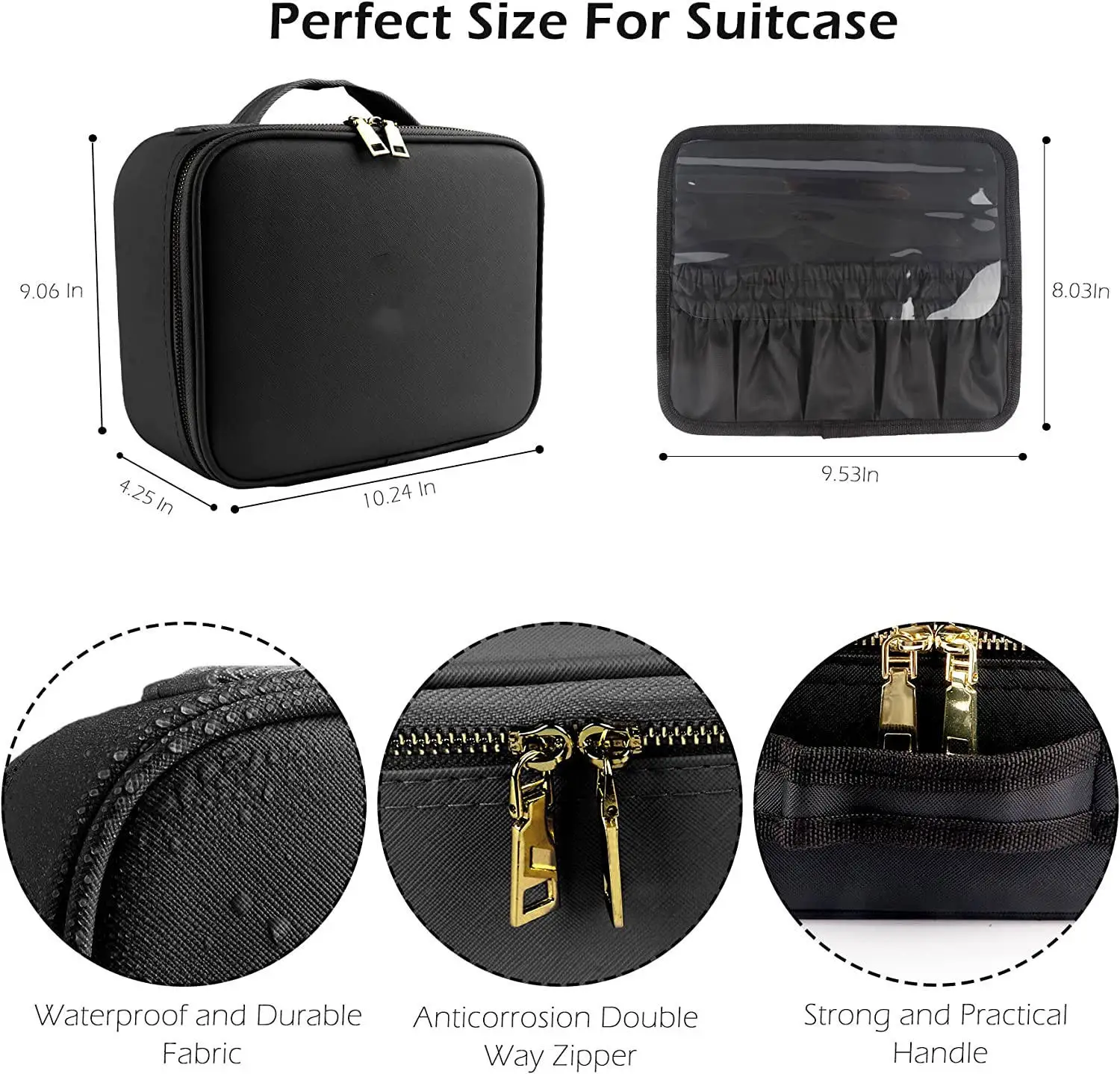 Travel Bags Box Led Light Large Capacity Makeup Case Storage Bag Waterproof PU Cosmetic Case with Led Lights and Mirror