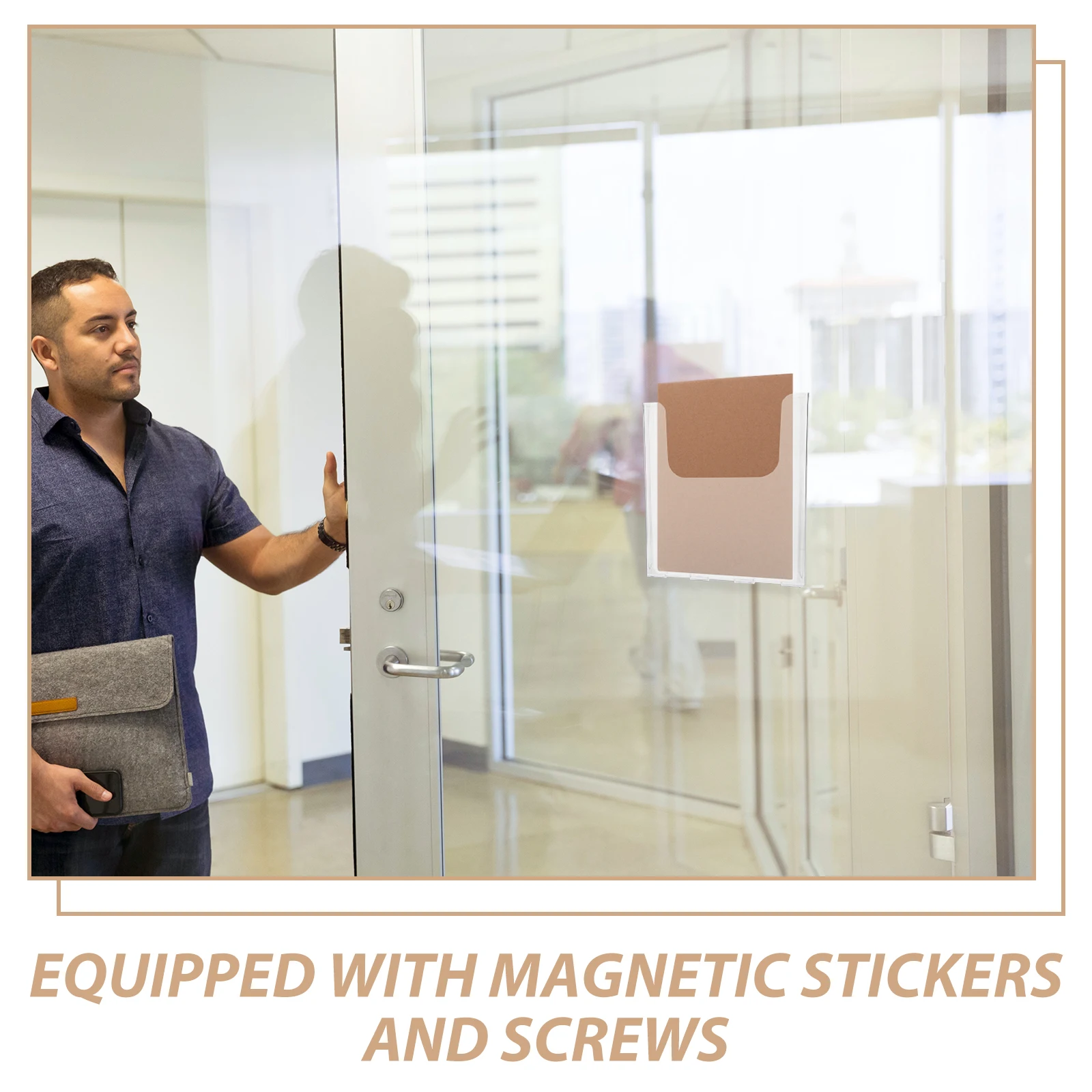 

Wall Mounted Acrylic Magazine Rack Large Capacity Transparent Office File Holder Brochure Display Stand ganizer for Documents